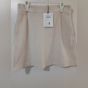 ICHI Ribbed Cream Skirt Small NWT